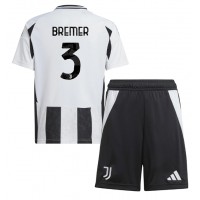 Echipament fotbal Juventus Gleison Bremer #3 Tricou Acasa 2024-25 pentru copii maneca scurta (+ Pantaloni scurti)